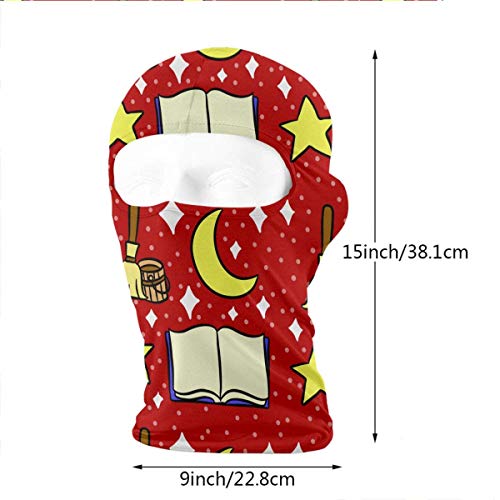 Sdltkhy Magical Night Red Star Moon Book Men Women Balaclava Neck Hood Full Face Mask Hat Sunscreen Windproof Breathable Quick Drying Fashion1