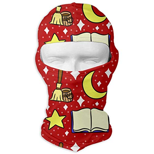 Sdltkhy Magical Night Red Star Moon Book Men Women Balaclava Neck Hood Full Face Mask Hat Sunscreen Windproof Breathable Quick Drying Fashion1