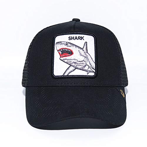 sdssup Pájaro Carpintero Bordado Gorra de Malla tiburón Negro Ajustable