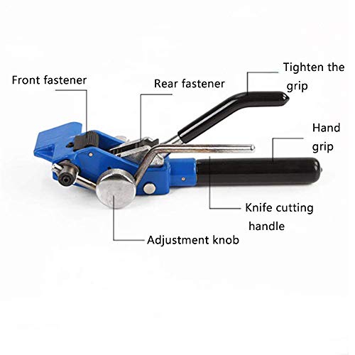 SEAAN Tensor de fleje, Herramienta tensora de acero inoxidable, Sujeción de corte de tensión de bridas, Herramienta de banda guiada a mano