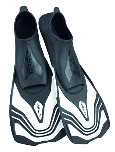 SEAC Vela Aletas Cortas para Entrenamiento de natación en la Piscina y Snorkeling, Adultos Unisex, Blanco, 40/41 SEAC Vela Aletas Cortas para Entrenamiento de natación en la Piscina y Snorkeling, Adultos Unisex, Blanco, 40/41