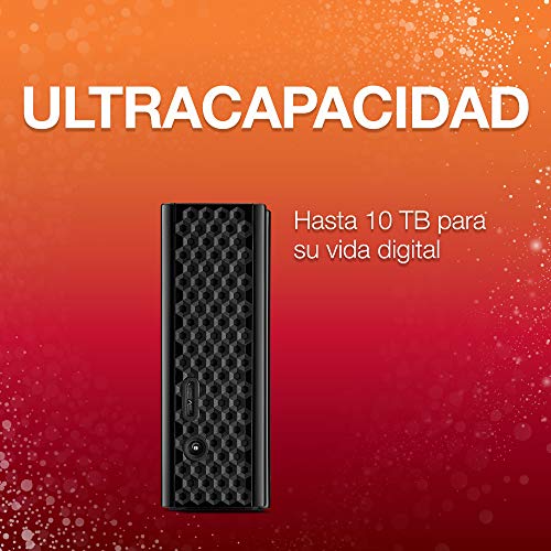 Seagate Backup Plus Hub 14 TB, Disco duro externo HDD, USB 3.0 para ordenador de sobremesa, PC, portátil y Mac, 2 puertos USB, 2 meses de suscripción a Adobe CC Photography (STEL14000400), Negro