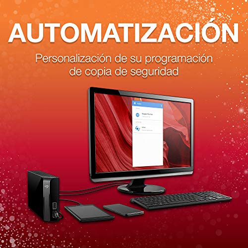 Seagate Backup Plus Hub 14 TB, Disco duro externo HDD, USB 3.0 para ordenador de sobremesa, PC, portátil y Mac, 2 puertos USB, 2 meses de suscripción a Adobe CC Photography (STEL14000400), Negro