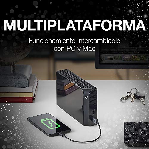 Seagate Backup Plus Hub 14 TB, Disco duro externo HDD, USB 3.0 para ordenador de sobremesa, PC, portátil y Mac, 2 puertos USB, 2 meses de suscripción a Adobe CC Photography (STEL14000400), Negro Seagate Backup Plus Hub 14 TB, Disco duro externo HDD, USB 3.0 para ordenador de sobremesa, PC, portátil y Mac, 2 puertos USB, 2 meses de suscripción a Adobe CC Photography (STEL14000400), Negro