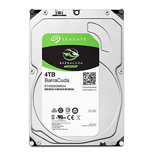 Seagate BarraCuda, 4TB, Disco duro interno, HDD, 3,5", SATA 6 Gb/s, 5400 r.p.m., caché de 256 MB para ordenador de sobremesa y PC (ST4000DM004)