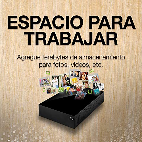 Seagate Expansion Desktop, Unidad de disco duro externa de 8 TB, HDD, USB 3.0 para PC, ordenador portátil y Mac y 2 años de servicios Rescue (STGY8000400), Negro