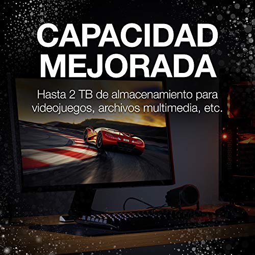 Seagate FireCuda, 2TB, Disco duro interno híbrido, SSHD de alto rendimiento, 3,5 in, SATA, 6 Gb/s, aceleración mediante flash, caché de 8 GB para videojuegos, PC y portátiles (ST2000DX002)