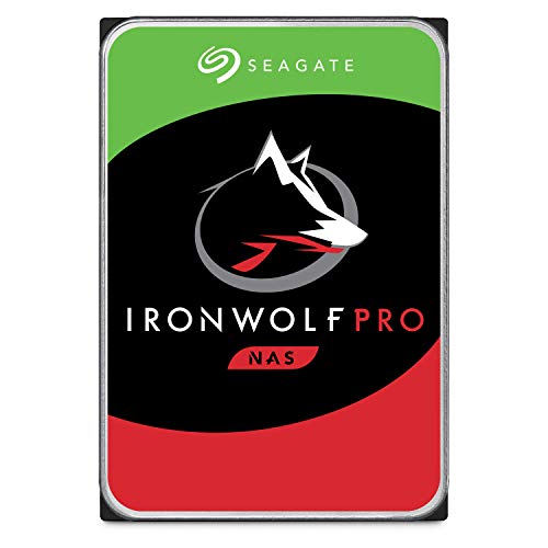 Seagate IronWolf Pro, 14 TB, NAS, Disco duro interno, HDD, CMR 3,5" SATA 6 Gb/s, 7200 r.p.m., caché de 256 MB para almacenamiento RAID, servicio de recuperación de datos (ST14000NE0008)