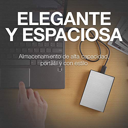 Seagate Technology One Touch de 4 TB, Unidad Disco Duro Externa, Plateada, USB 3.0, PC, Mac, 1 año MylioCreate, 4 meses Plan Adobe Creative Cloud Photography, (STKC4000401)