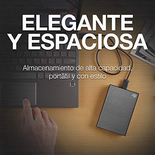 Seagate Technology One Touch de 5TB, Unidad Disco Duro Externa, Gris(Space Grey), USB 3.0, PC, Mac, Ordenador, 1 año MylioCreate, 4 meses Plan Adobe Creative Cloud Photography, (STKC5000404)