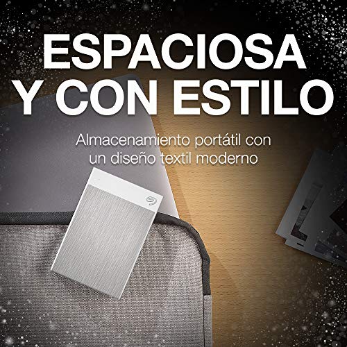 Seagate Ultra Touch HDD, 1 TB, Unidad De Disco Duro Externa, Blanca, USB-C, USB 3.0, 1 año de Mylio Create, 4 meses Plan Adobe Creative Cloud Photography y 2 años de servicios Rescue (STHH1000402)