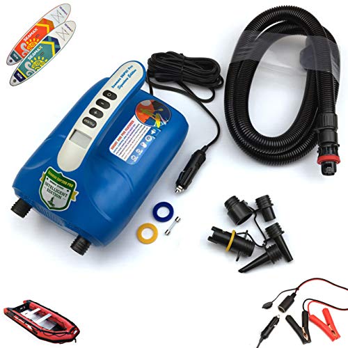 Seamax Bomba de aire eléctrica SUP20D 20PSI de doble etapa para SUP y barco inflables, nueva versión de firmware inteligente con sensor de temperatura integrado y protección de voltaje Seamax Bomba de aire eléctrica SUP20D 20PSI de doble etapa para SUP y barco inflables, nueva versión de firmware inteligente con sensor de temperatura integrado y protección de voltaje
