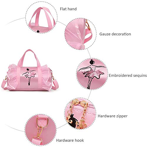 Seasaleshop Bolsas de Danza Ballet para Niña – Bolso Bandolera, Bolsa para Gimnasia/Ballet/Yoga/Danza Moderna/acrobacia/Fitness Ejercicios físicas