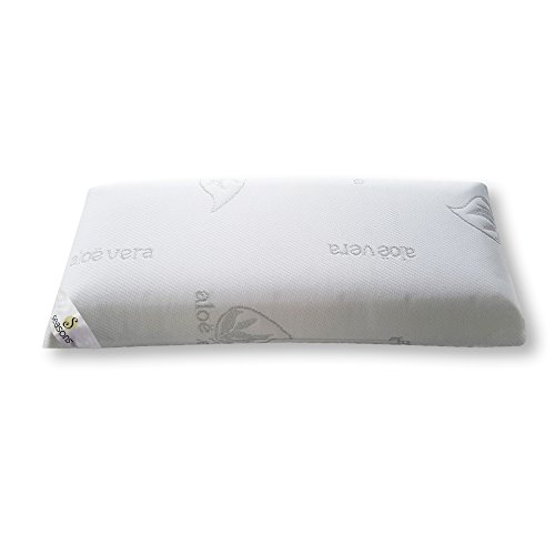 Seasons- Almohada viscoelastica de 90 cms, Antiácaros y Antibacterias , tejido Aloe vera hilo de plata. Doble funda