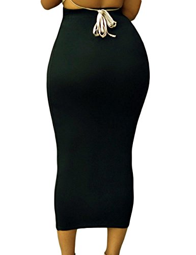 SEBOWEL Falda Bodycon Mujer Cintura Alta Falda Lápiz Sexy Oficina Medio Largo