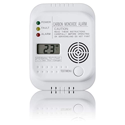SEBSON Detector monoxido de Carbono, EN 50291, Alimentado por baterías, CO Alarma, Detector de Gas con Pantalla e indicador de Temperatura SEBSON Detector monoxido de Carbono, EN 50291, Alimentado por baterías, CO Alarma, Detector de Gas con Pantalla e indicador de Temperatura