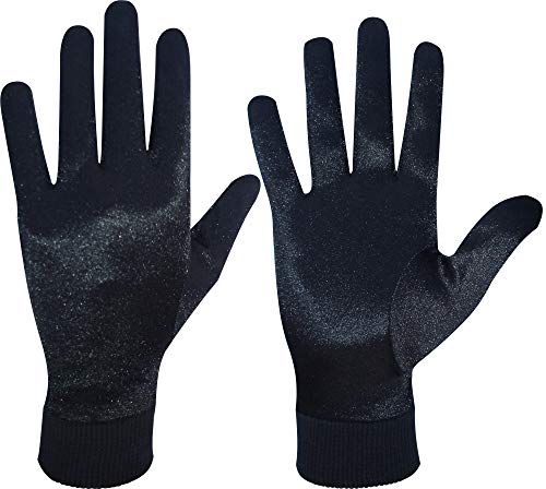 Seda térmica interior esquí moto equitación andar Snowboard guantes libre Reino Unido entrega, mujer Infantil, negro