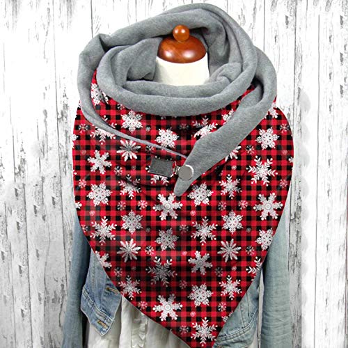 SEEGOU Loop Shape Scarf Christmas Women Warm Scarf Autumn Winter - Botón de recambio para muñeco de nieve E3. Talla única