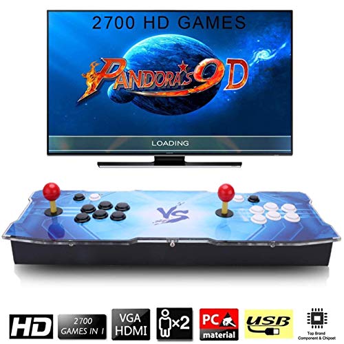 SeeKool Pandora's 9D Juegos clásicos Consola de Videojuegos, 2700 in 1 Multijugador Arcade Game Console, 4 Joystick Partes de la Fuente de alimentación HDMI y VGA y Salida USB SeeKool Pandora's 9D Juegos clásicos Consola de Videojuegos, 2700 in 1 Multijugador Arcade Game Console, 4 Joystick Partes de la Fuente de alimentación HDMI y VGA y Salida USB