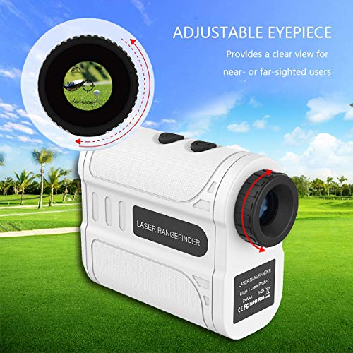 SeeKool Telémetro de Golf, 600 metros Telémetro Láser Golf con Compensación de Pendiente, Aumento 6X, Modo de bloqueo de asta de bandera, Vibración, Modo de escaneo, IP54 Impermeable, para Golf y Caza