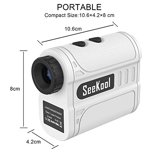 SeeKool Telémetro de Golf, 600 metros Telémetro Láser Golf con Compensación de Pendiente, Aumento 6X, Modo de bloqueo de asta de bandera, Vibración, Modo de escaneo, IP54 Impermeable, para Golf y Caza SeeKool Telémetro de Golf, 600 metros Telémetro Láser Golf con Compensación de Pendiente, Aumento 6X, Modo de bloqueo de asta de bandera, Vibración, Modo de escaneo, IP54 Impermeable, para Golf y Caza