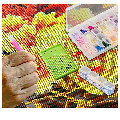 SEELOK 2pcs caja ajustable de almacenaje de joyerías caja transparente organizaador con 28 compartimentos plástica para pintura de diamante y accesorios de manicura de arte. SEELOK 2pcs caja ajustable de almacenaje de joyerías caja transparente organizaador con 28 compartimentos plástica para pintura de diamante y accesorios de manicura de arte.