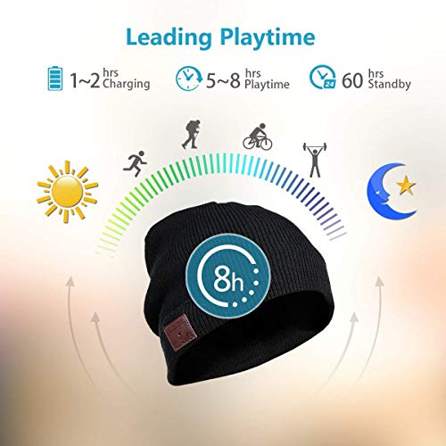 seenlast Gorro Bluetooth Auriculares, Beanie Bluetooth 5.0 Altavoces Inalámbrico Gorro Música Invierno