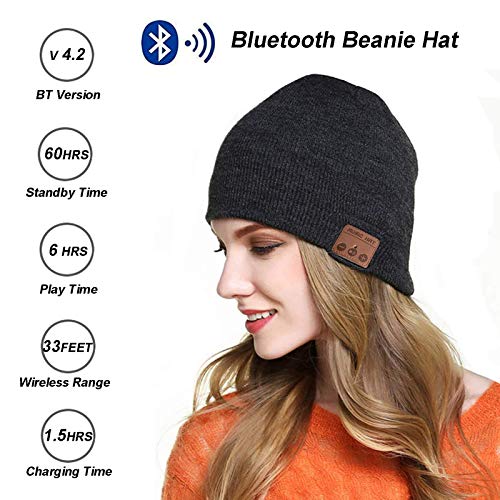 seenlast Gorro Bluetooth Auriculares, Beanie Bluetooth 5.0 Altavoces Inalámbrico Gorro Música Invierno