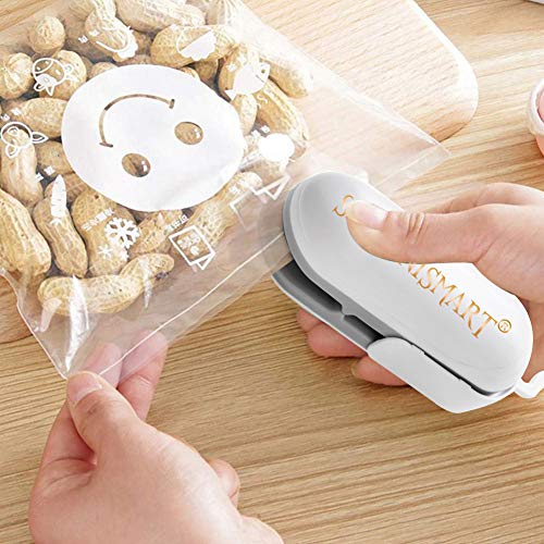 SEGMINISMART Mini Bag Sealer, Máquina de Sellado en Caliente portátil, Heat Sealer Machine, 2 in 1 Small Mini Portable Heat Sealer (Batería no incluida) SEGMINISMART Mini Bag Sealer, Máquina de Sellado en Caliente portátil, Heat Sealer Machine, 2 in 1 Small Mini Portable Heat Sealer (Batería no incluida)