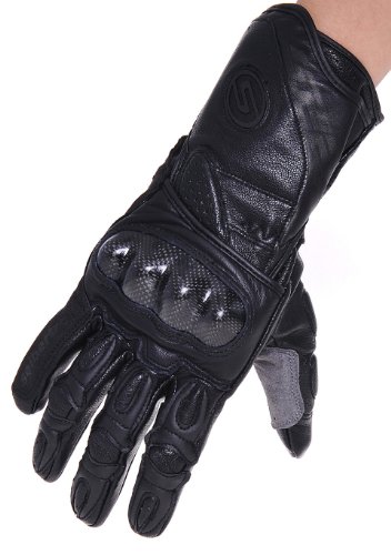 Seibertron Cuero SP2 SP-2 Hombres On-Road Guantes de Moto de Cuero Genuino Motocross Motobike Carreras de Motos Guantes Deportivos Negro M