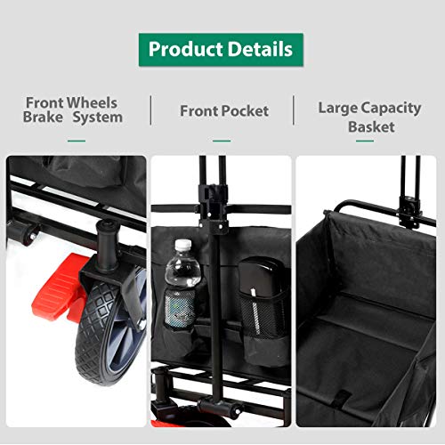 Sekey Carrito Plegable Carretillas de Jardín Playa de Carro Carrito Plegable Carro Plegable Carretilla para Exterior de Transporte Carrito para excursiones,Negro Sekey Carrito Plegable Carretillas de Jardín Playa de Carro Carrito Plegable Carro Plegable Carretilla para Exterior de Transporte Carrito para excursiones,Negro