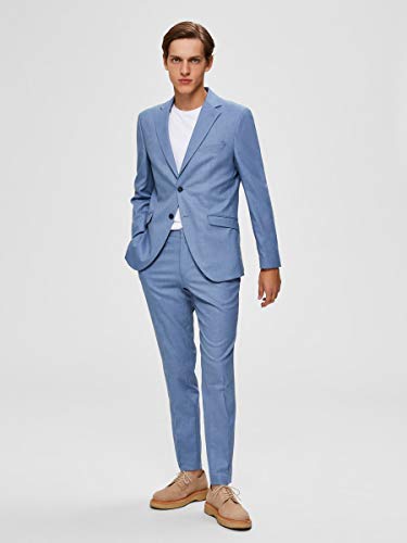 SELECTED HOMME Slhslim-mylologan Lt Blue Stc BLZ B Noos Blazer, Azul Claro, 90 para Hombre SELECTED HOMME Slhslim-mylologan Lt Blue Stc BLZ B Noos Blazer, Azul Claro, 90 para Hombre
