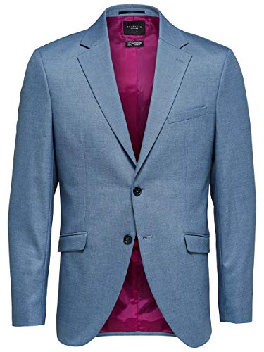 SELECTED HOMME Slhslim-mylologan Lt Blue Stc BLZ B Noos Blazer, Azul Claro, 90 para Hombre SELECTED HOMME Slhslim-mylologan Lt Blue Stc BLZ B Noos Blazer, Azul Claro, 90 para Hombre