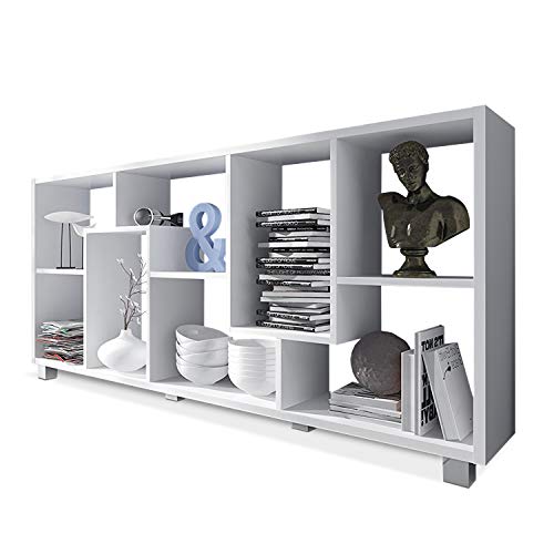 SelectionHome - Estantería librería de diseño Comedor salón, Color Blanco Mate, Medidas: 68,5 x 161 x 25 cm de Fondo SelectionHome - Estantería librería de diseño Comedor salón, Color Blanco Mate, Medidas: 68,5 x 161 x 25 cm de Fondo