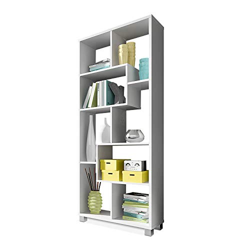 SelectionHome - Estantería librería de diseño Comedor salón, Color Blanco Mate, Medidas: 68,5 x 161 x 25 cm de Fondo SelectionHome - Estantería librería de diseño Comedor salón, Color Blanco Mate, Medidas: 68,5 x 161 x 25 cm de Fondo