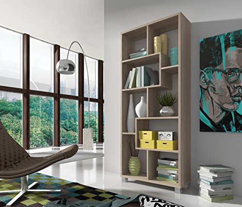 SelectionHome - Estantería librería de diseño Comedor salón, Color Roble Claro Medidas: 68,5 x 161 x 25 cm de Fondo SelectionHome - Estantería librería de diseño Comedor salón, Color Roble Claro Medidas: 68,5 x 161 x 25 cm de Fondo