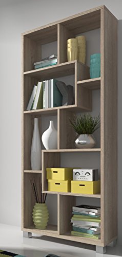 SelectionHome - Estantería librería de diseño Comedor salón, Color Roble Claro Medidas: 68,5 x 161 x 25 cm de Fondo SelectionHome - Estantería librería de diseño Comedor salón, Color Roble Claro Medidas: 68,5 x 161 x 25 cm de Fondo