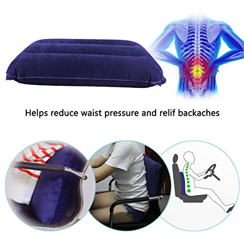 SelfTek Paquete de 2 almohadas inflables 2 estilos Cabeza Cuello Resto Cojín Blow Up Almohada para viajes al aire libre y acampar SelfTek Paquete de 2 almohadas inflables 2 estilos Cabeza Cuello Resto Cojín Blow Up Almohada para viajes al aire libre y acampar