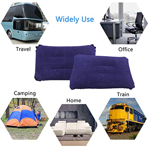 SelfTek Paquete de 2 almohadas inflables 2 estilos Cabeza Cuello Resto Cojín Blow Up Almohada para viajes al aire libre y acampar SelfTek Paquete de 2 almohadas inflables 2 estilos Cabeza Cuello Resto Cojín Blow Up Almohada para viajes al aire libre y acampar