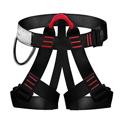 Selighting Arnés de Escalada Proteger Pierna Cintura Más Seguro,Cinturones de Seguridad para Mujer y Hombre para Montañismo Alpinismo Expedición Escalada en Roca (Negro)