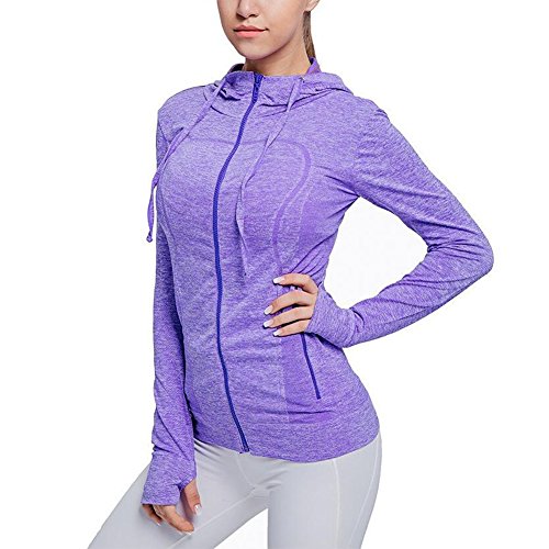 Selighting Chaquetas Deportivas Mujer Sudadera Fitness con Capucha y Cremallera de Manga Larga para Gimnasio,Gym,Running,Correr,Ciclismo (M, Morado) Selighting Chaquetas Deportivas Mujer Sudadera Fitness con Capucha y Cremallera de Manga Larga para Gimnasio,Gym,Running,Correr,Ciclismo (M, Morado)