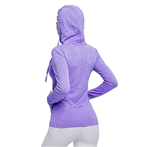 Selighting Chaquetas Deportivas Mujer Sudadera Fitness con Capucha y Cremallera de Manga Larga para Gimnasio,Gym,Running,Correr,Ciclismo (M, Morado) Selighting Chaquetas Deportivas Mujer Sudadera Fitness con Capucha y Cremallera de Manga Larga para Gimnasio,Gym,Running,Correr,Ciclismo (M, Morado)