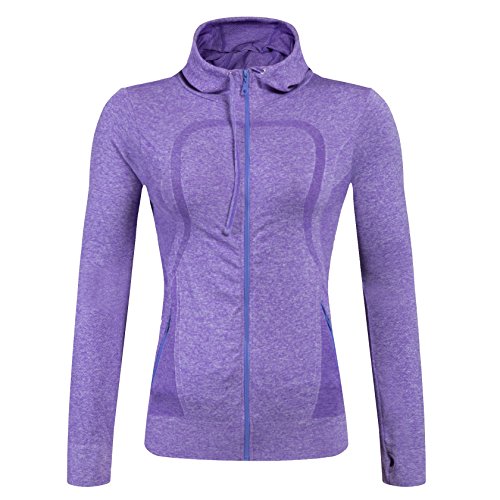 Selighting Chaquetas Deportivas Mujer Sudadera Fitness con Capucha y Cremallera de Manga Larga para Gimnasio,Gym,Running,Correr,Ciclismo (M, Morado) Selighting Chaquetas Deportivas Mujer Sudadera Fitness con Capucha y Cremallera de Manga Larga para Gimnasio,Gym,Running,Correr,Ciclismo (M, Morado)