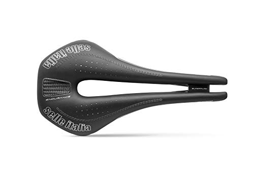 Selle Italia - Sillìn Bicicleta de Carretera Novus Endurance Superflow, Rail TI 316 Tubo Ø7, Sillìn Corto Road Perfomance Fibra-tek Ligero, Ultra Comfort Gel