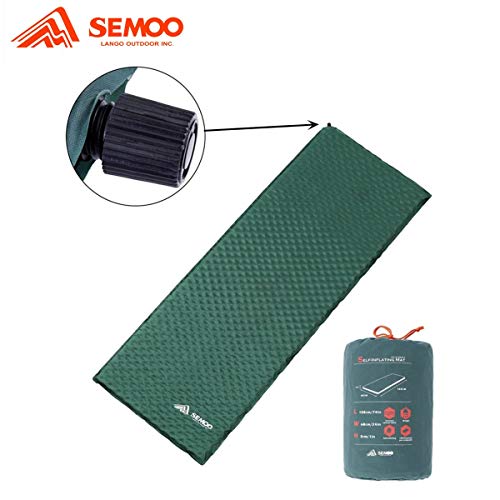 Semoo Esterilla/colchoneta Auto-Hinchable Impermeable para Camping, 188 x 60 x 3 cm, válvula Auto-Hinchable de rápida actuación