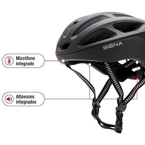 Sena R1 Smart Helmet para ciclismo (Matte Black, Tallas M), Certificado CE