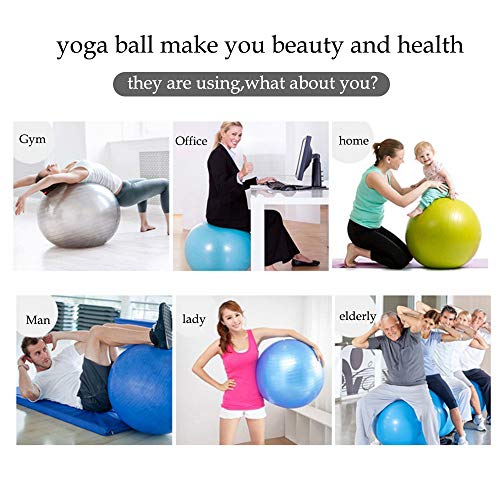 SENDILI Balón de Pilates - Fitness Pelota de Ejercícios Incluye Bomba Resistente a la Explosión para Gimnasia, Fitness, Yoga, Plata-3, 65CM SENDILI Balón de Pilates - Fitness Pelota de Ejercícios Incluye Bomba Resistente a la Explosión para Gimnasia, Fitness, Yoga, Plata-3, 65CM