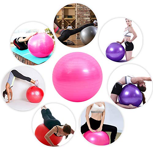 SENDILI Pelota de Yoga - Balon Pelota de Pilates Fit Ball Fitness Ejercicio Gimnasia para Fitness, Yoga, Gimnasia, Rosa-2, 55CM