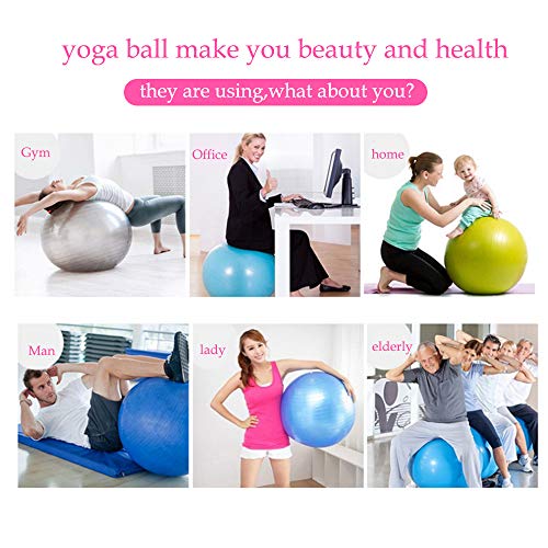 SENDILI Pelota de Yoga - Balon Pelota de Pilates Fit Ball Fitness Ejercicio Gimnasia para Fitness, Yoga, Gimnasia, Rosa-2, 55CM
