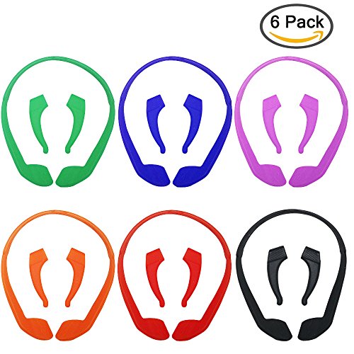 SENHAI.6 unidades de correas antideslizantes de silicona para gafas con 6 pares de ganchos de agarre a las orejas,para el deporte de niños y adultos. Colores negro, rojo, naranja, rosa, azul, verde
